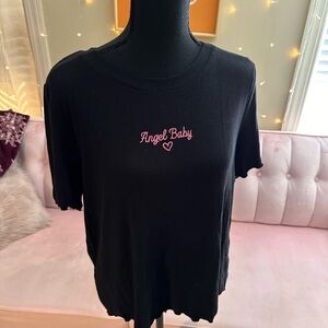 Plus Size Forever 21 2X Graphic Top w/ Ruffle Details